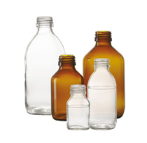 1000 ml siroopfles, amber, type 3 geblazen glas